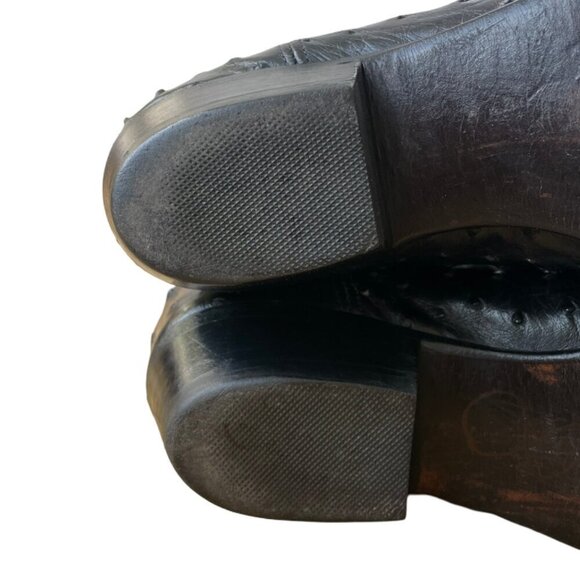 JS Justin Style Men's Ostrich Soft Leather Boots Black Cowboy Western Size 8E - Picture 9 of 16